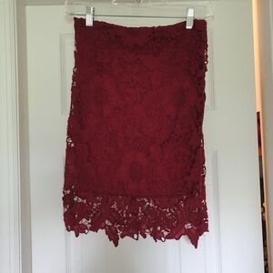 Charlotte Russe Red Lace Skirt Millennial Y2K Vintage